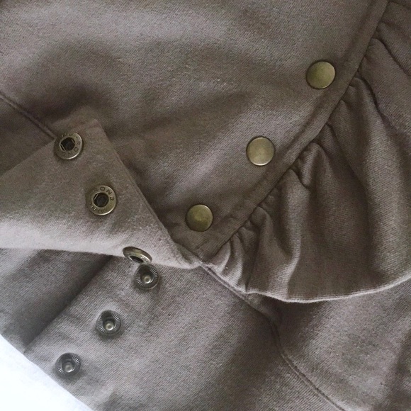 Mike & Chris Taupe Knit Ruffle Jacket - Picture 4 of 6